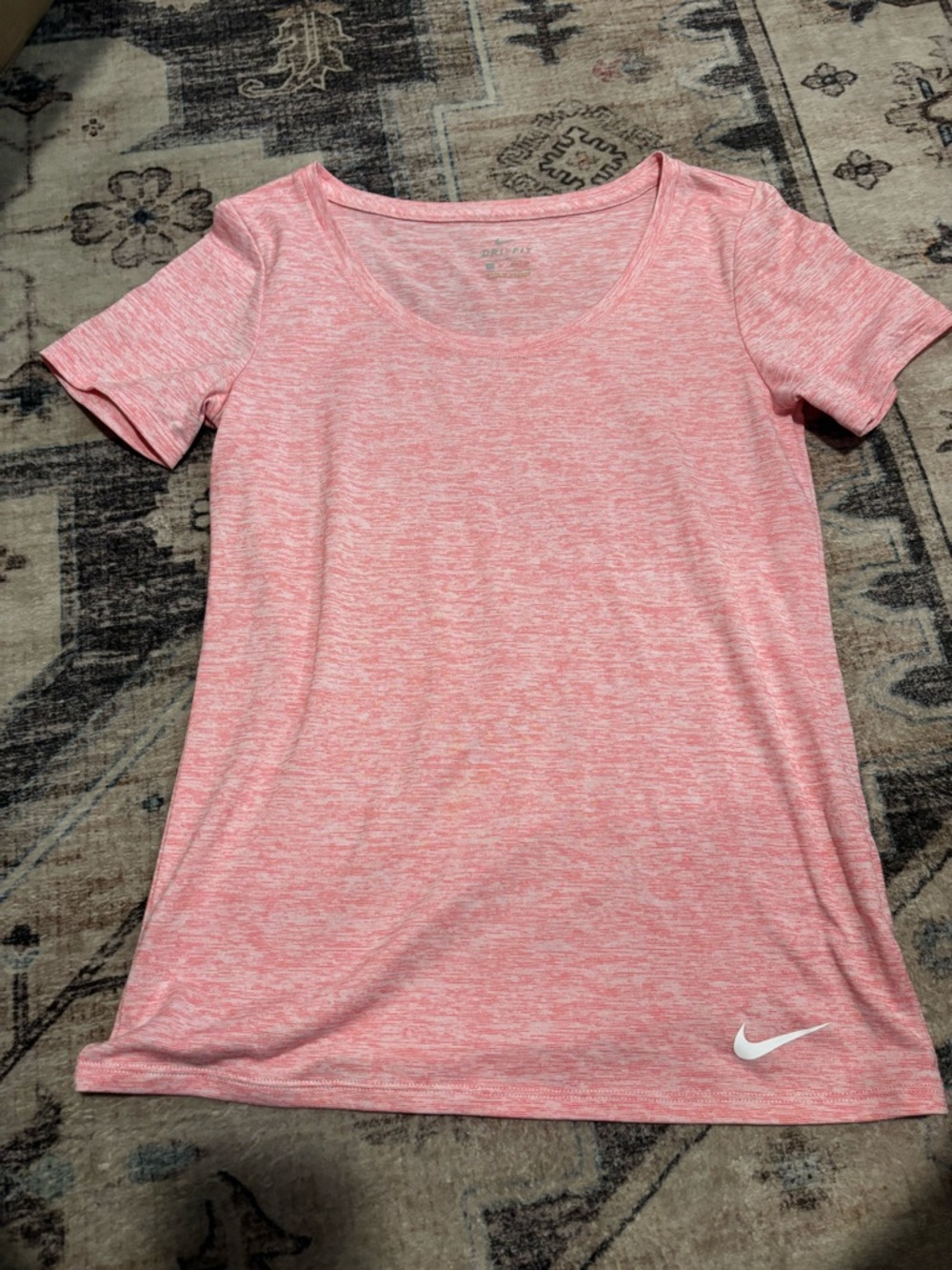 Nike Women's Pink Heather Short-Sleeve Athletic Tee